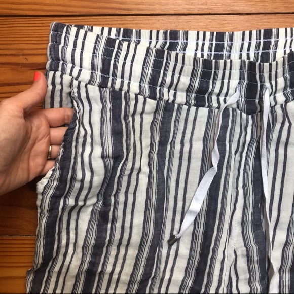 Three Dots Striped Cotton Pants, EUC, M - Picture 2 of 12